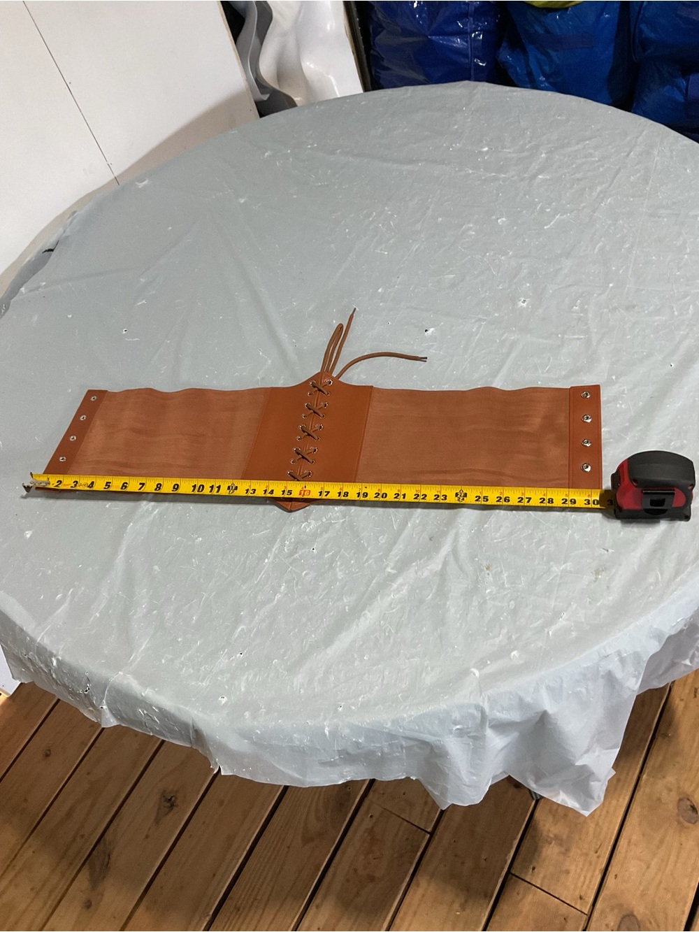 Wide Lace-Up Waist Belt in Tan Brown 1089 - Picture 5 of 5